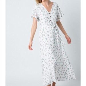 Polagram white floral maxi dress NWT